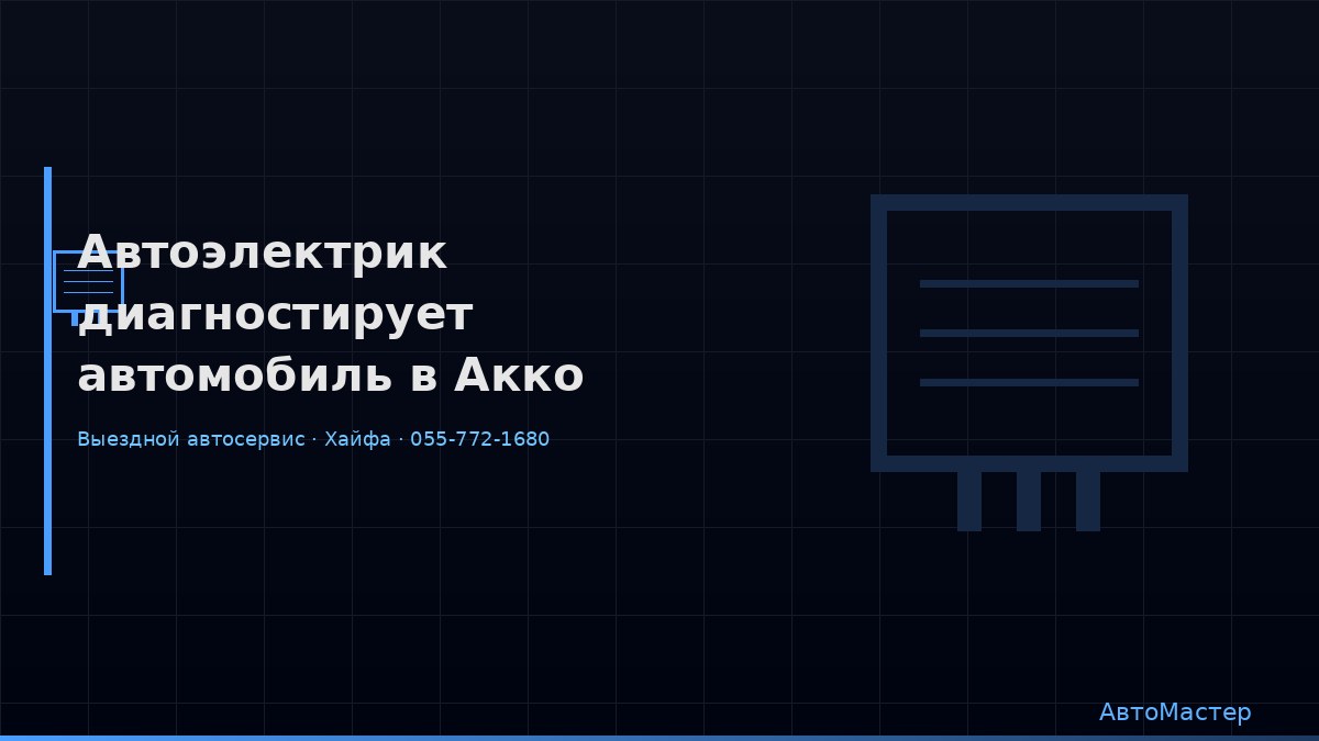 Автоэлектрик диагностирует автомобиль в Акко
