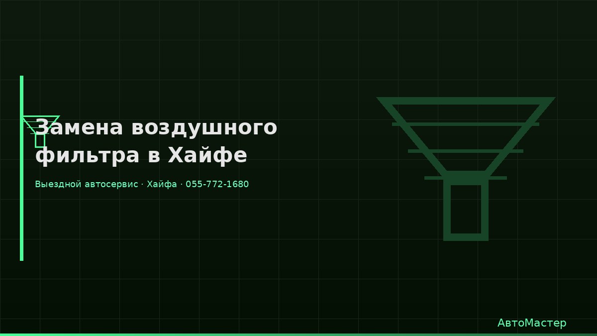 Замена воздушного фильтра в Хайфе
